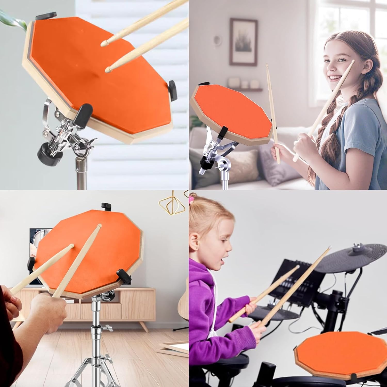 Drum Practice Pad Set with Stand, Sticks and Carry Bag: image 7