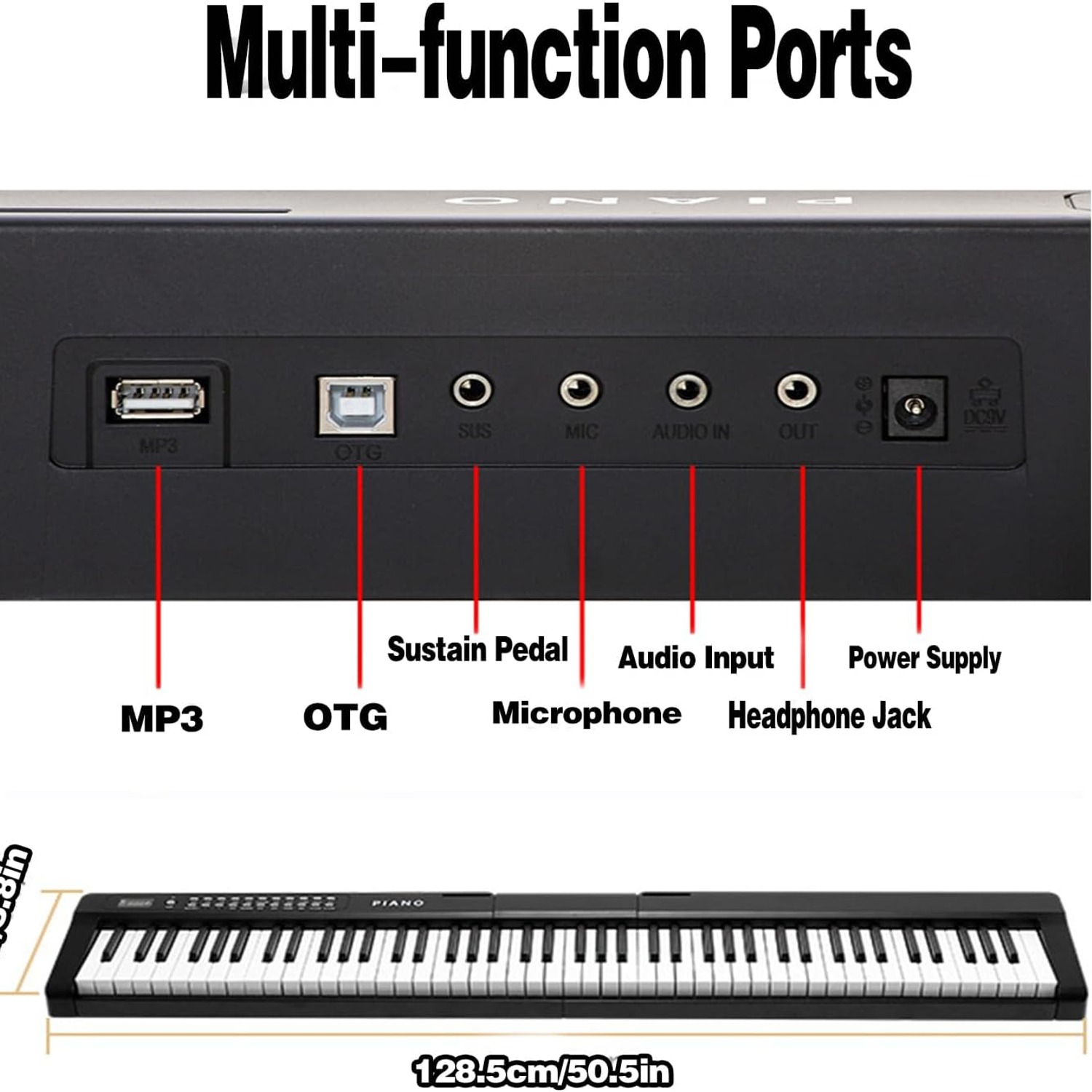 OMZZ Ryuusei 88 Foldable 88 Key Digital Piano Beginner Set
