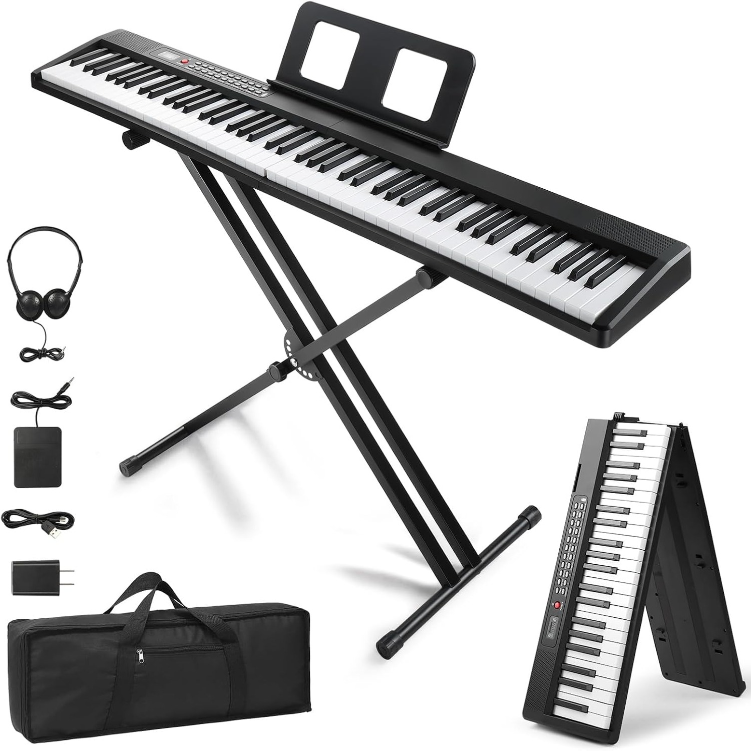 OMZZ Ryuusei 88 Foldable 88 Key Digital Piano Beginner Set