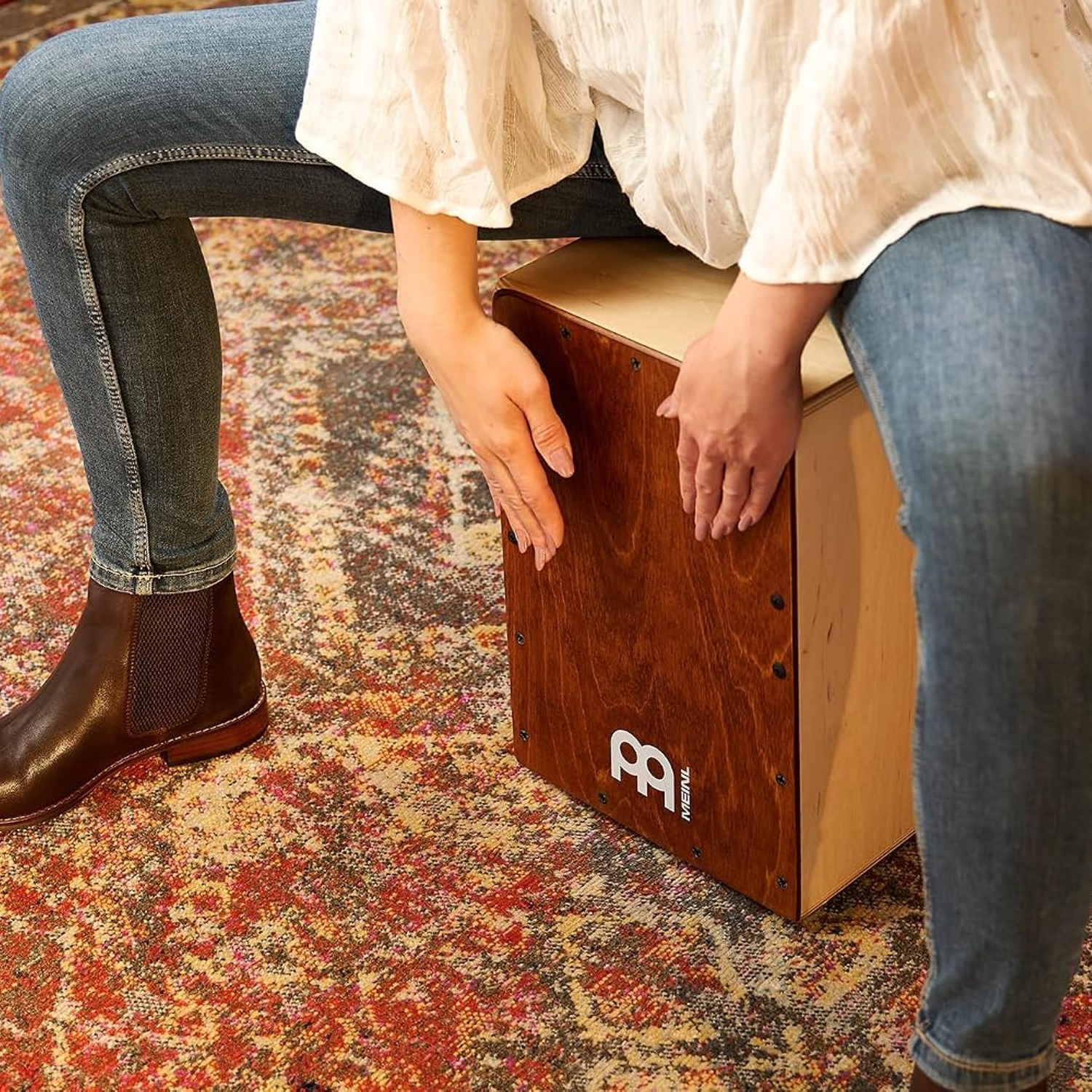 Meinl Jam Cajon Box Drum with Snares (Almond Birch): image 7