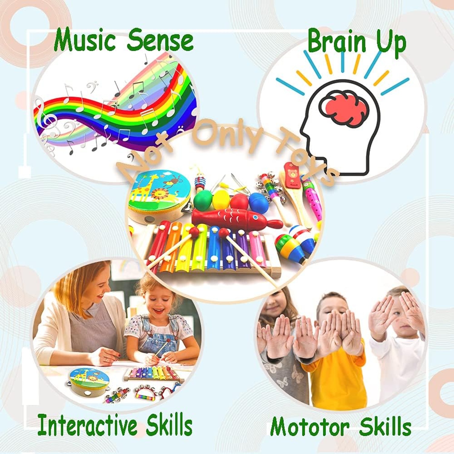 Kids Percussion Set with Wooden Xylophone: image 6