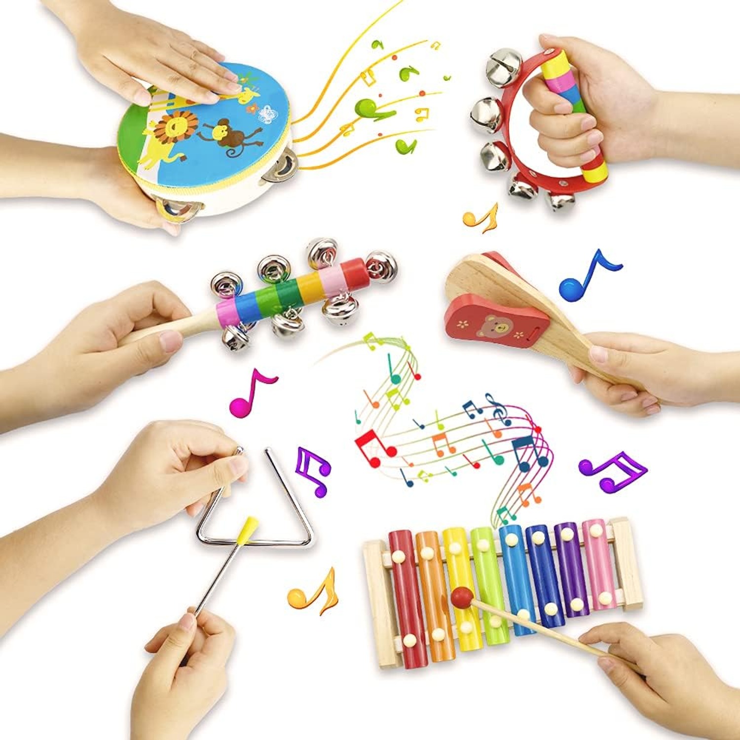 Kids Percussion Set with Wooden Xylophone: image 8