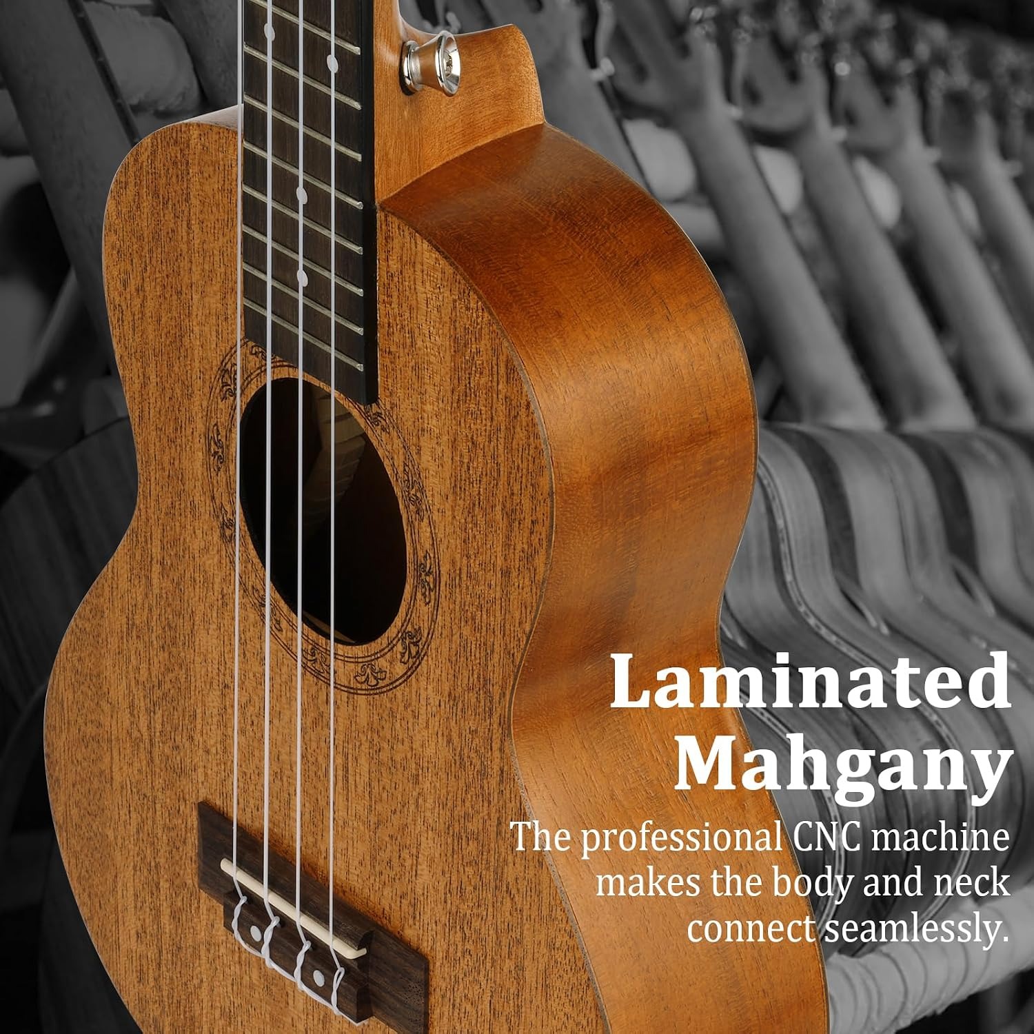 Hricane Concert Ukulele 23 Inch Mahogany Starter Pack