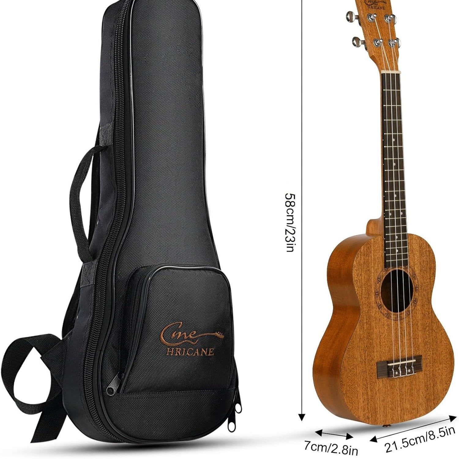 Hricane Concert Ukulele 23 Inch Mahogany Starter Pack