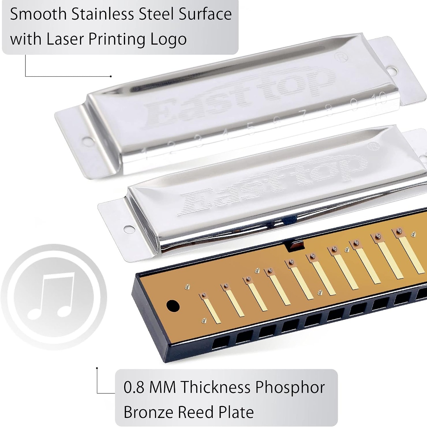 East Top T10-4 10 Hole Blues Harmonica, Key of C